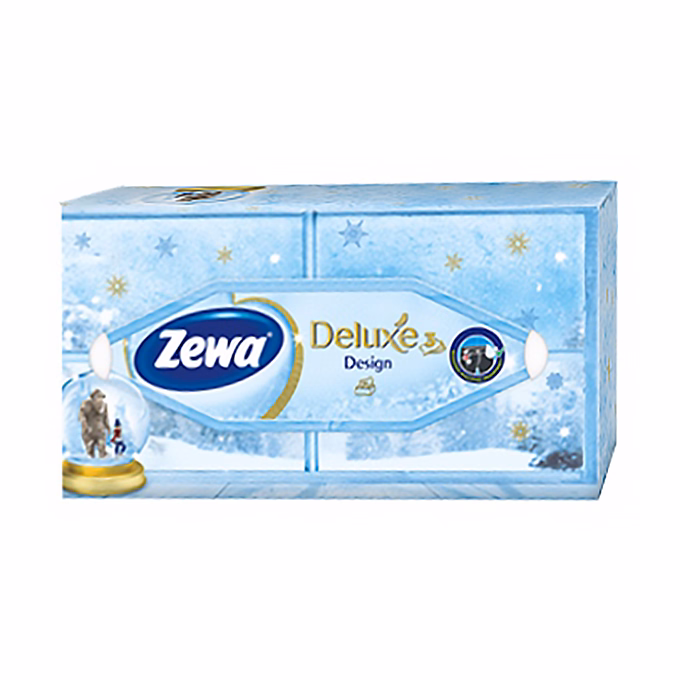 Papírzsebkendő ZEWA Deluxe 3 rétegű  90 darabos dobozos