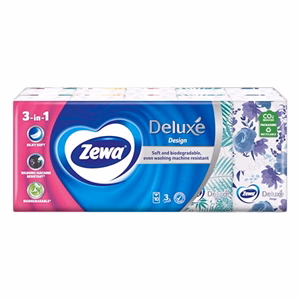 Papírzsebkendő ZEWA Deluxe Design 3 rétegű 10x10 darabos
