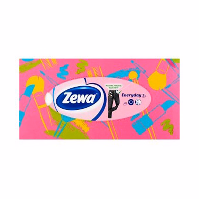 Papírzsebkendő ZEWA Everyday 2 rétegű 100 darabos dobozos