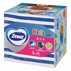 Papírzsebkendő ZEWA Kids 3 rétegű 60 darabos dobozos
