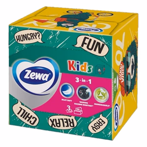Papírzsebkendő ZEWA Kids 3 rétegű 60 darabos dobozos