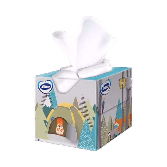 Papírzsebkendő ZEWA Kids 3 rétegű 60 darabos dobozos