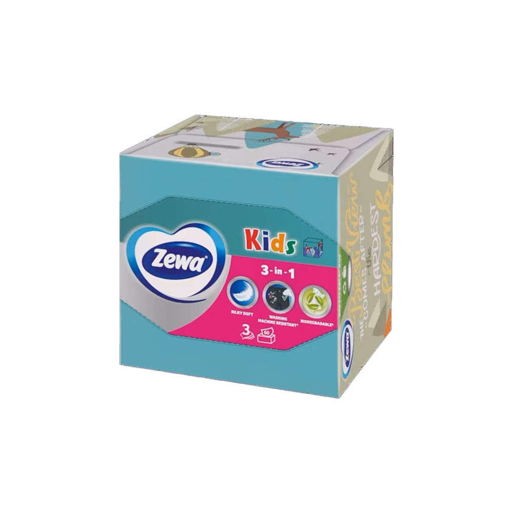 Papírzsebkendő ZEWA Kids 3 rétegű 60 darabos dobozos