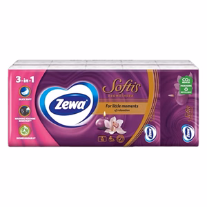 Papírzsebkendő ZEWA Softis Aromathera 4 rétegű 10x9 darabos