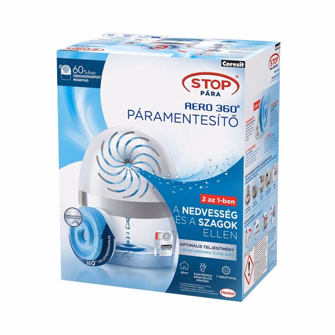 Páramentesítő készülék CERESIT STOP PÁRA Aero360 fehér + 1x450 g tabletta