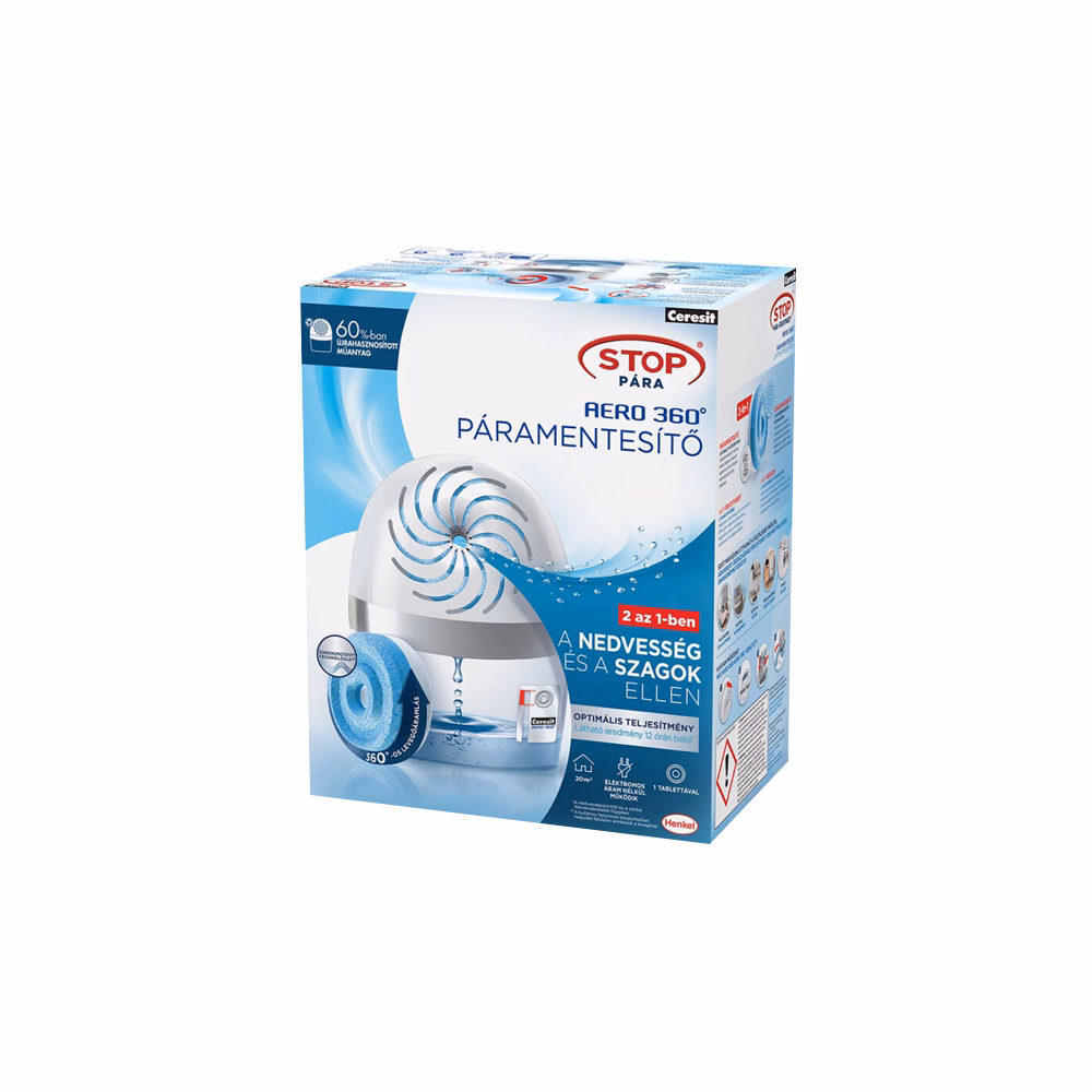 Páramentesítő készülék CERESIT STOP PÁRA Aero360 fehér + 1x450 g tabletta