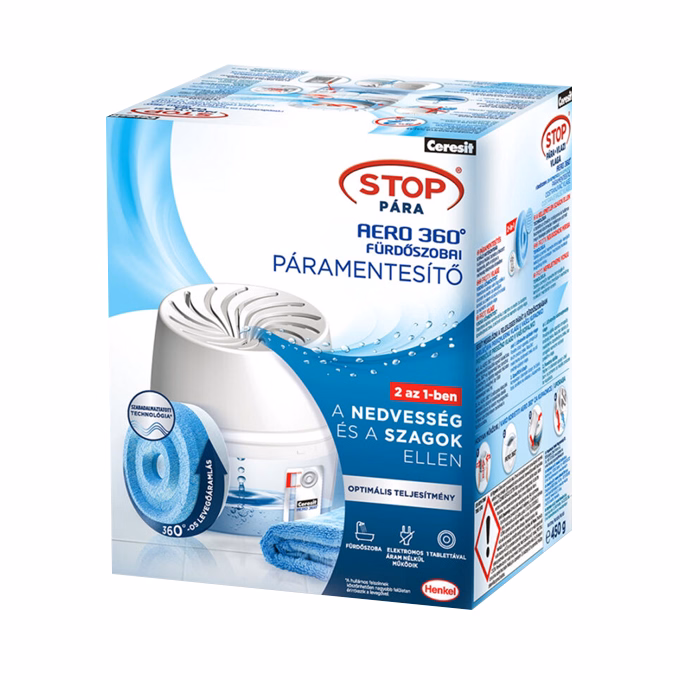 Páramentesítő készülék CERESIT STOP PÁRA Aero360 fürdőszobai + 1x450 g tabletta