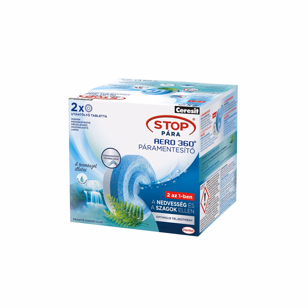 Páramentesítő tabletta CERESIT STOP PÁRA 2x450 g frissítő vízesés