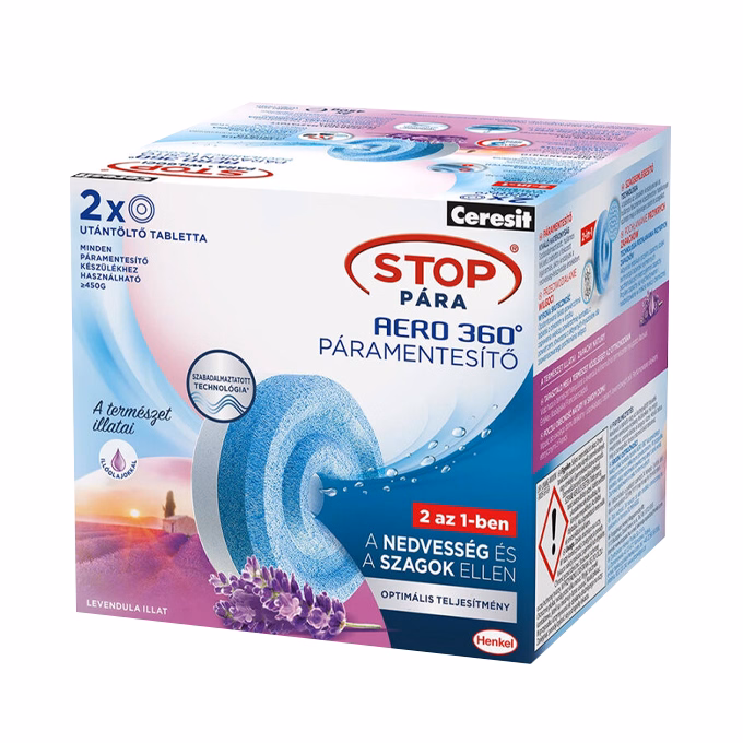 Páramentesítő tabletta CERESIT STOP PÁRA 2x450 g levendula