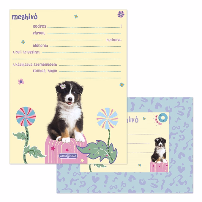 Partimeghívó ARS UNA 10 ív+10 db boríték Animals-Aussie