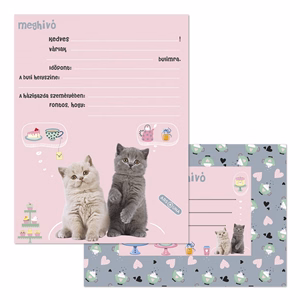 Partimeghívó ARS UNA 10 ív+10 db boríték Cute Animals-Tea Party