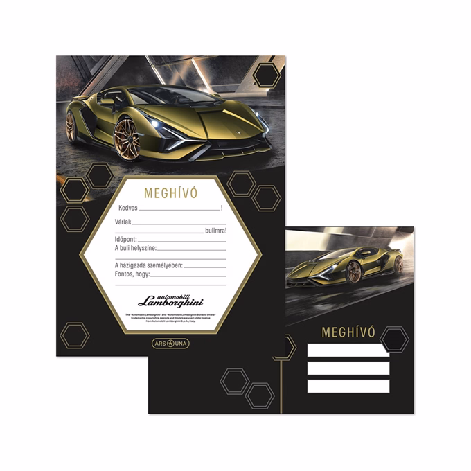Partimeghívó ARS UNA 10 ív+10 db boríték Lamborghini 5523