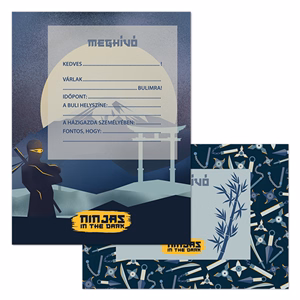 Partimeghívó ARS UNA 10 ív+10 db boríték Ninjas in the Dark