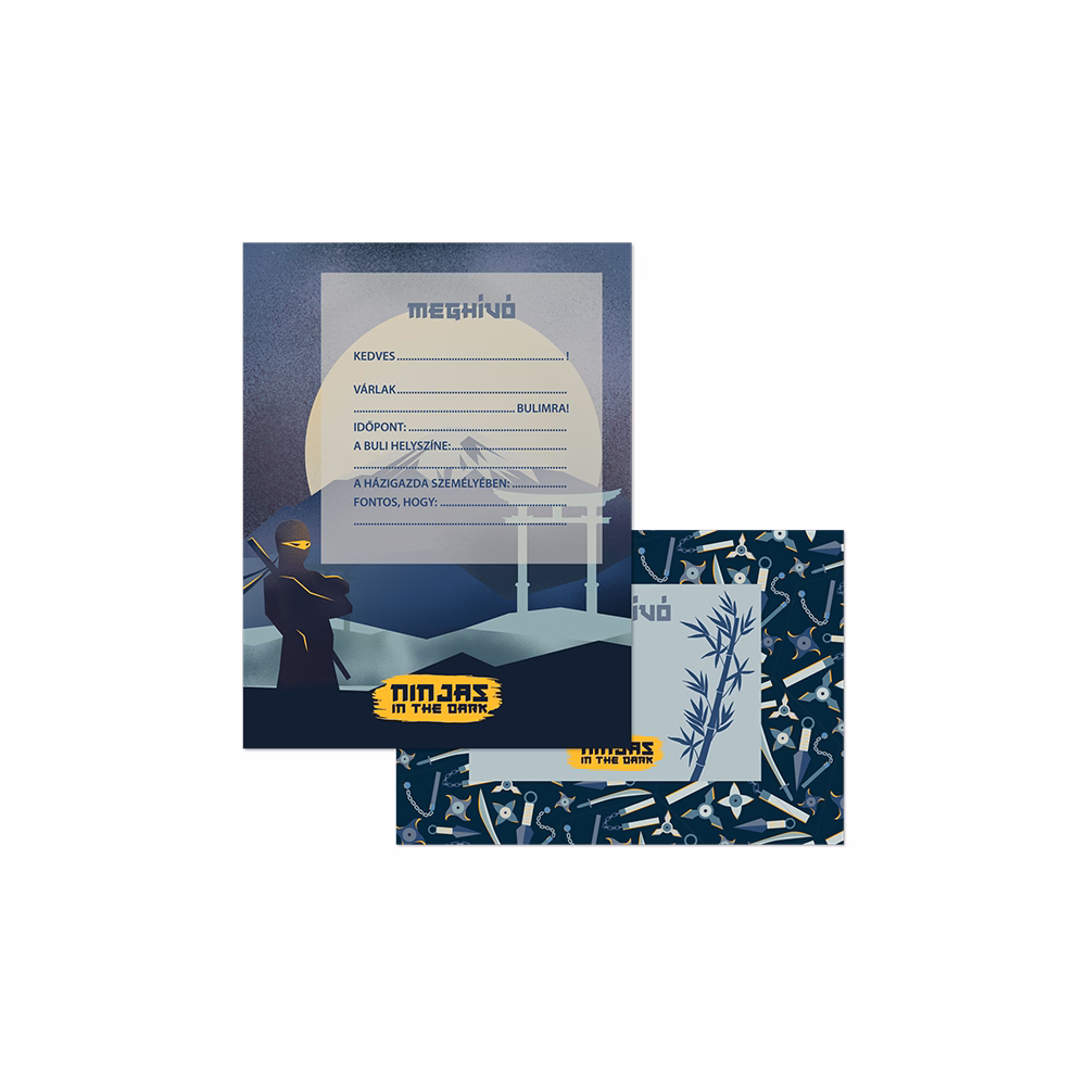 Partimeghívó ARS UNA 10 ív+10 db boríték Ninjas in the Dark