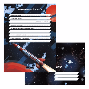 Partimeghívó ARS UNA 10 ív+10 db boríték Space Explorer