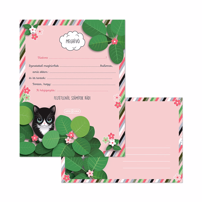 Partimeghívó ARS UNA 10 ív+10 db boríték Think Pink