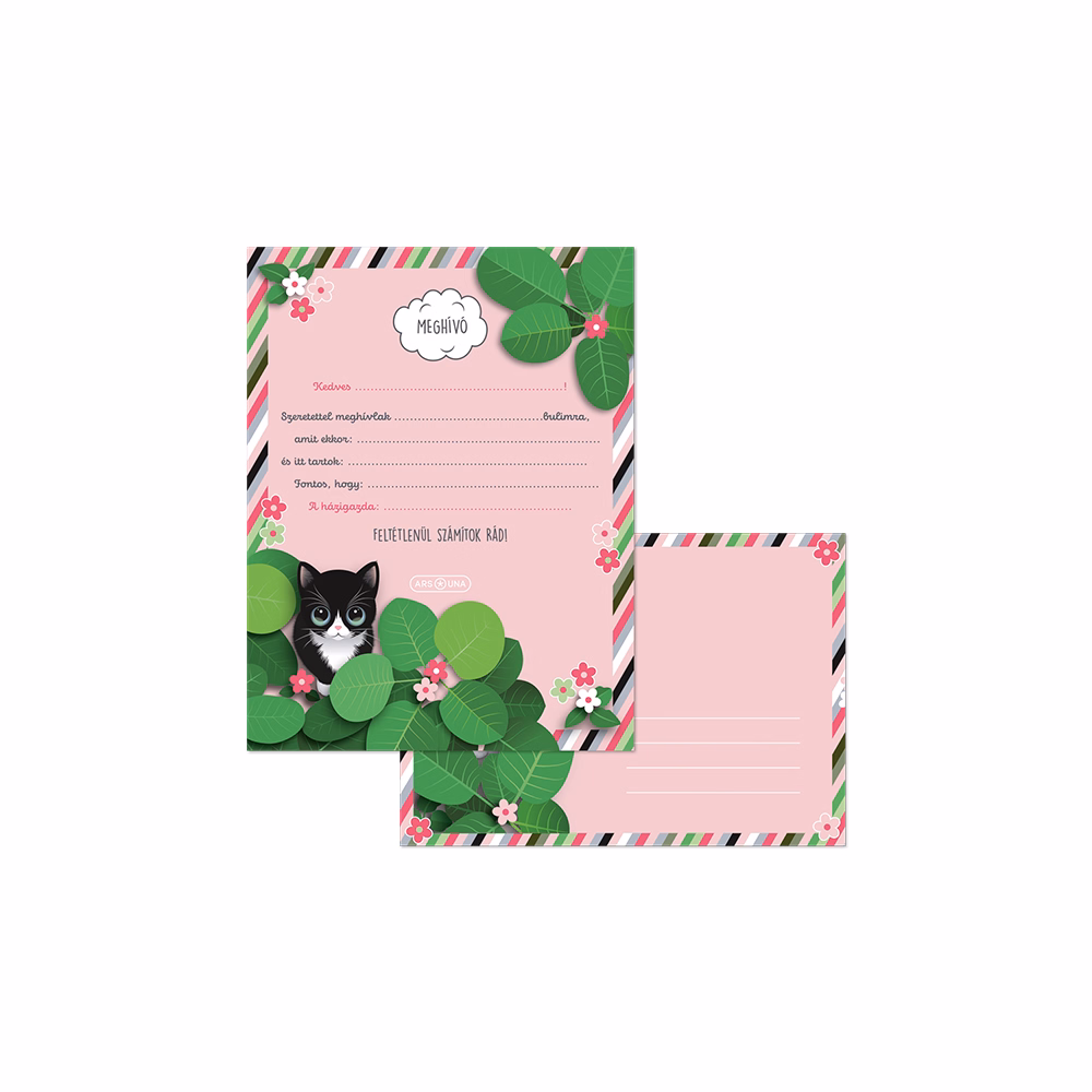 Partimeghívó ARS UNA 10 ív+10 db boríték Think Pink