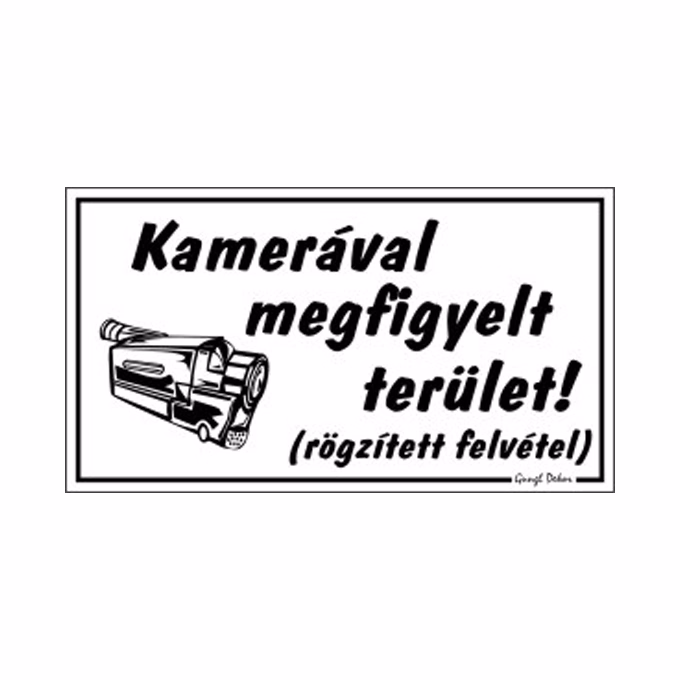 Piktogram Kamerával megfigyelt terület fehér