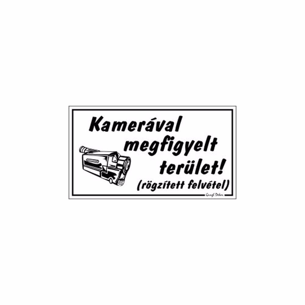 Piktogram Kamerával megfigyelt terület fehér