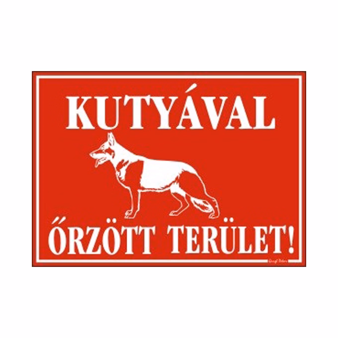 Piktogram Kutyával őrzött terület piros