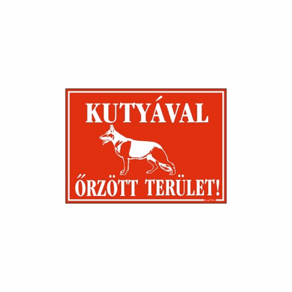 Piktogram Kutyával őrzött terület piros