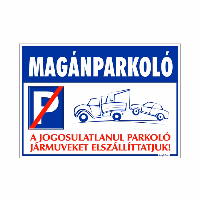 Piktogram Magánparkoló tábla 25X35