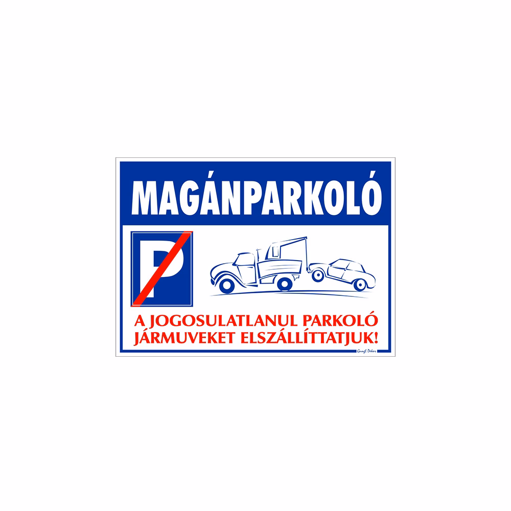 Piktogram Magánparkoló tábla 25X35