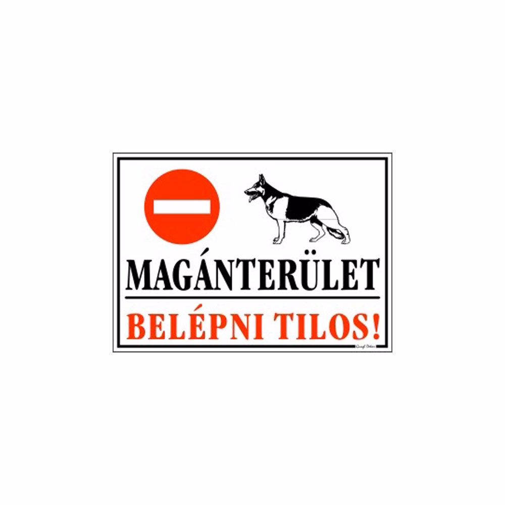 Piktogram Magánterület, belépni tilos! fehér