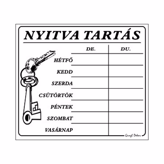 Piktogram Nyitva tartás /számokkal/ 7 napos fehér Piktogram Nyitva tartás /számokkal/ 7 napos fehér