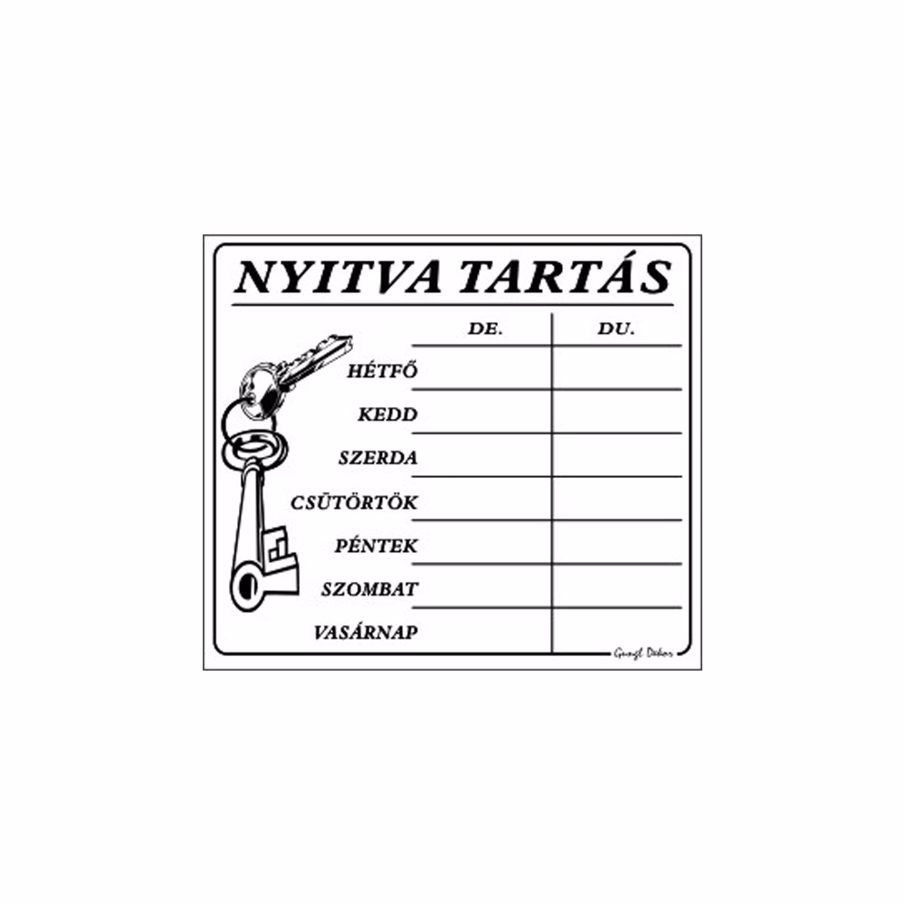 Piktogram Nyitva tartás /számokkal/ 7 napos fehér Piktogram Nyitva tartás /számokkal/ 7 napos fehér