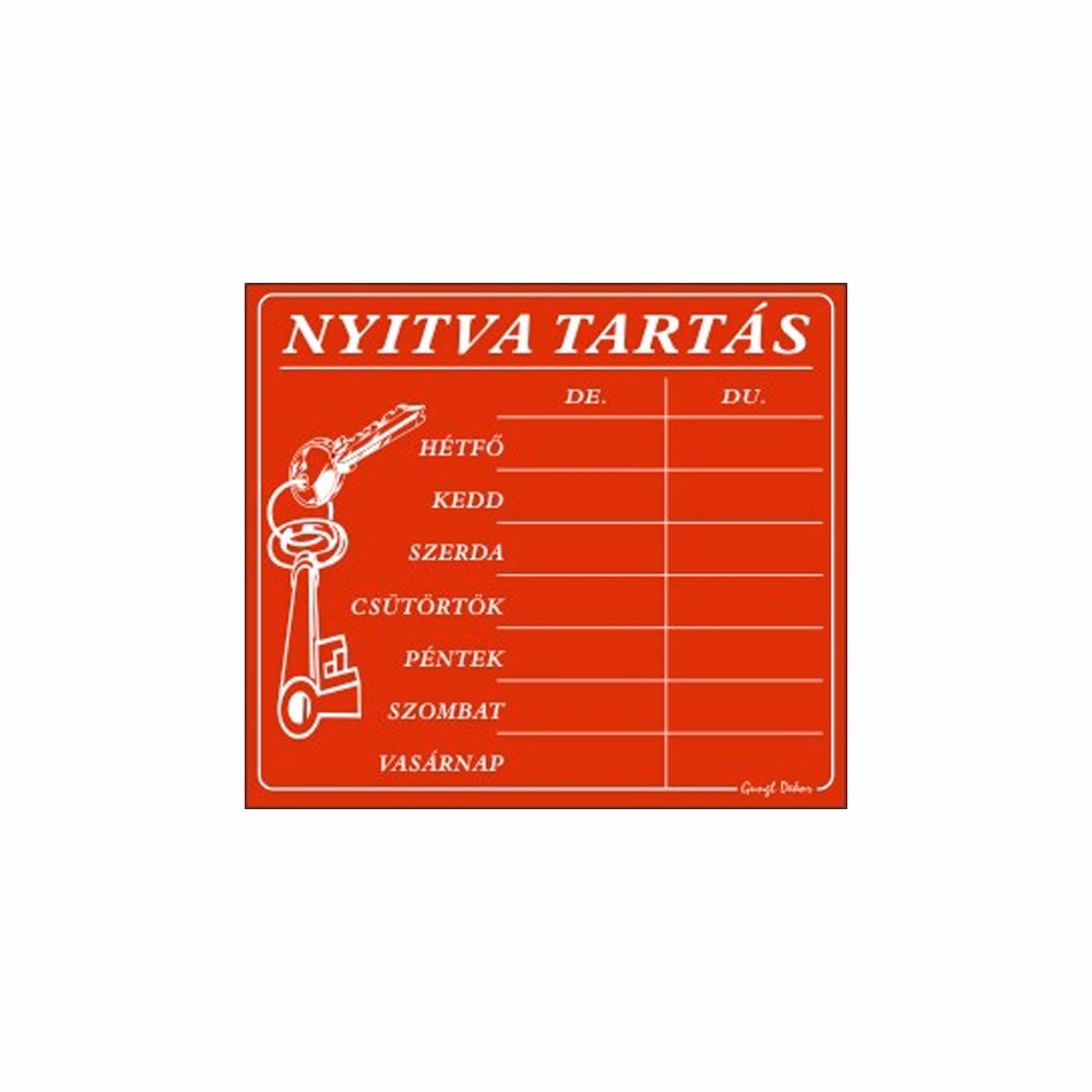 Piktogram Nyitva tartás /számokkal/ 7 napos piros