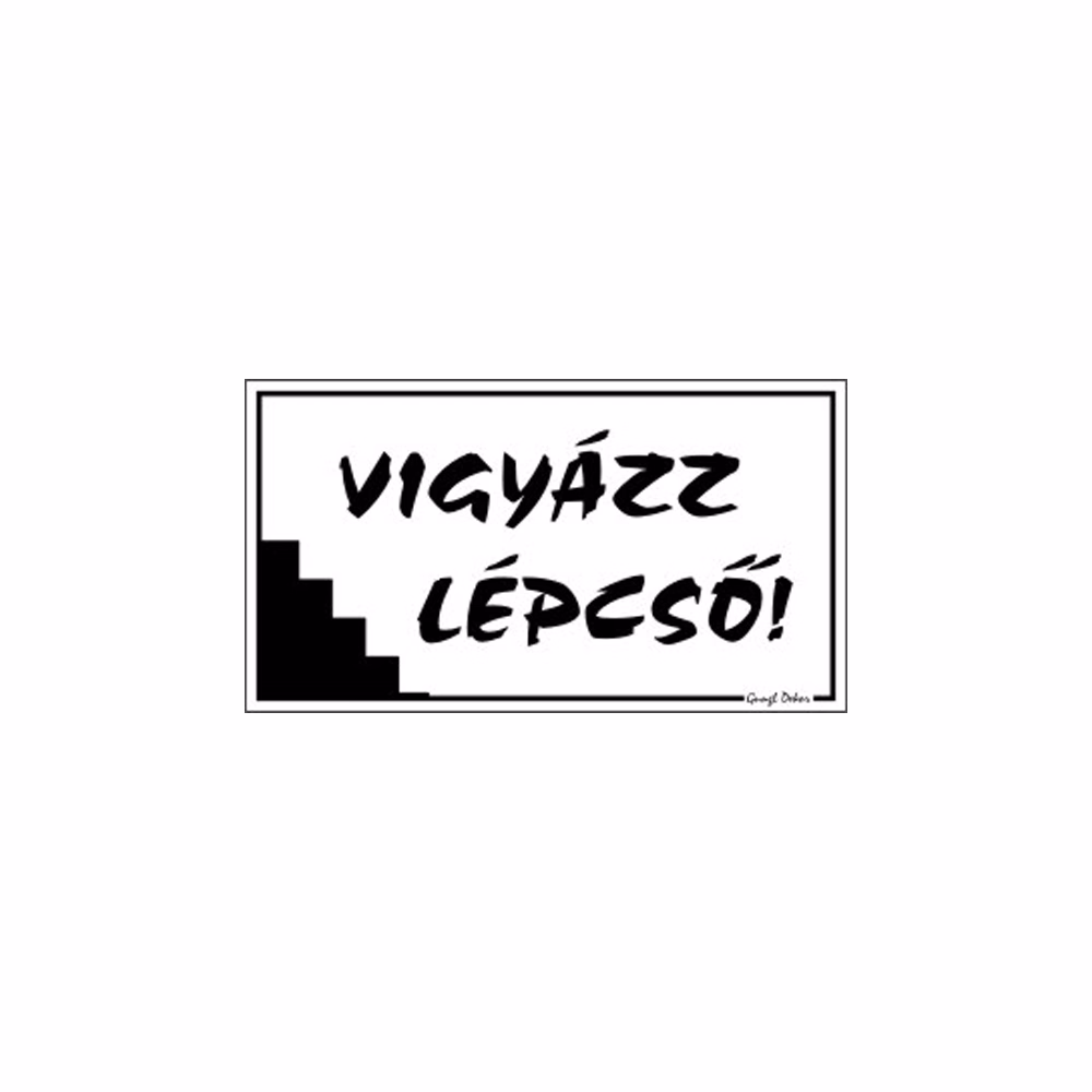 Piktogram Vigyázz lépcső! fehér