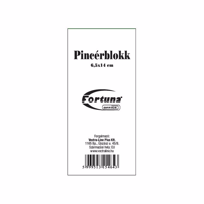 Pincérblokk fehér FORTUNA 6,5x13 cm ragasztott