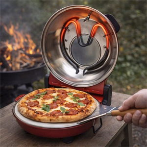 Pizzasütő HOME HGPZ30 31,5 cm átmérő 430 °C 1200W piros