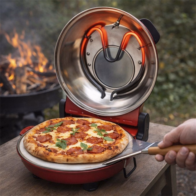 Pizzasütő HOME HGPZ30 31,5 cm átmérő 430 °C 1200W piros