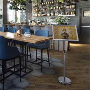 Plakátkeret DURABLE padló állvánnyal A/3 alumínium ezüst