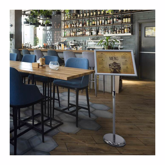 Plakátkeret DURABLE padló állvánnyal A/3 alumínium ezüst