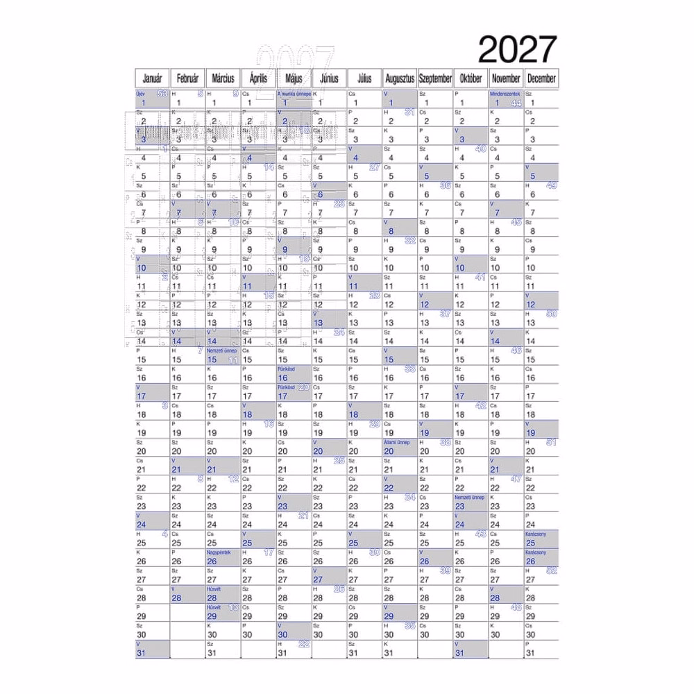 Plakátnaptár REALSYSTEM éves B/1 980x680mm kétoldalas 2027