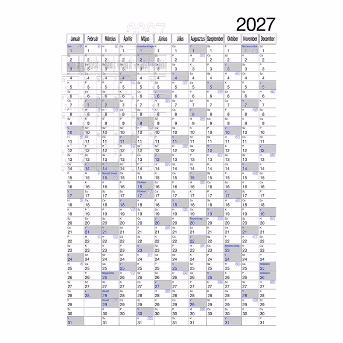 Plakátnaptár REALSYSTEM éves B/1 980x680mm kétoldalas 2027