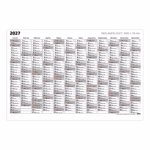 Plakátnaptár TOPTIMER T101 éves A/0 1180x800mm egyoldalas 2027