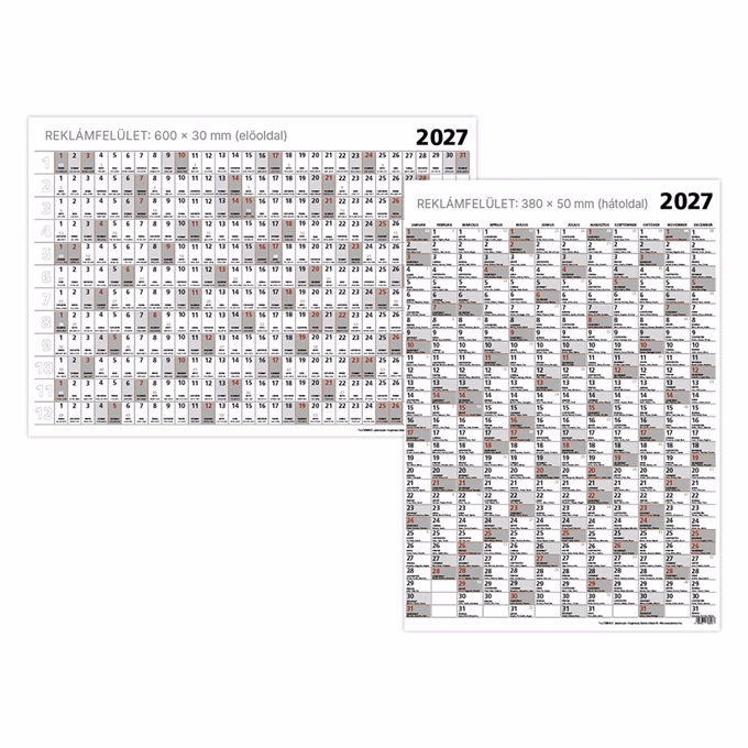 Plakátnaptár TOPTIMER T102 éves B/2 700x500mm kétoldalas 2027