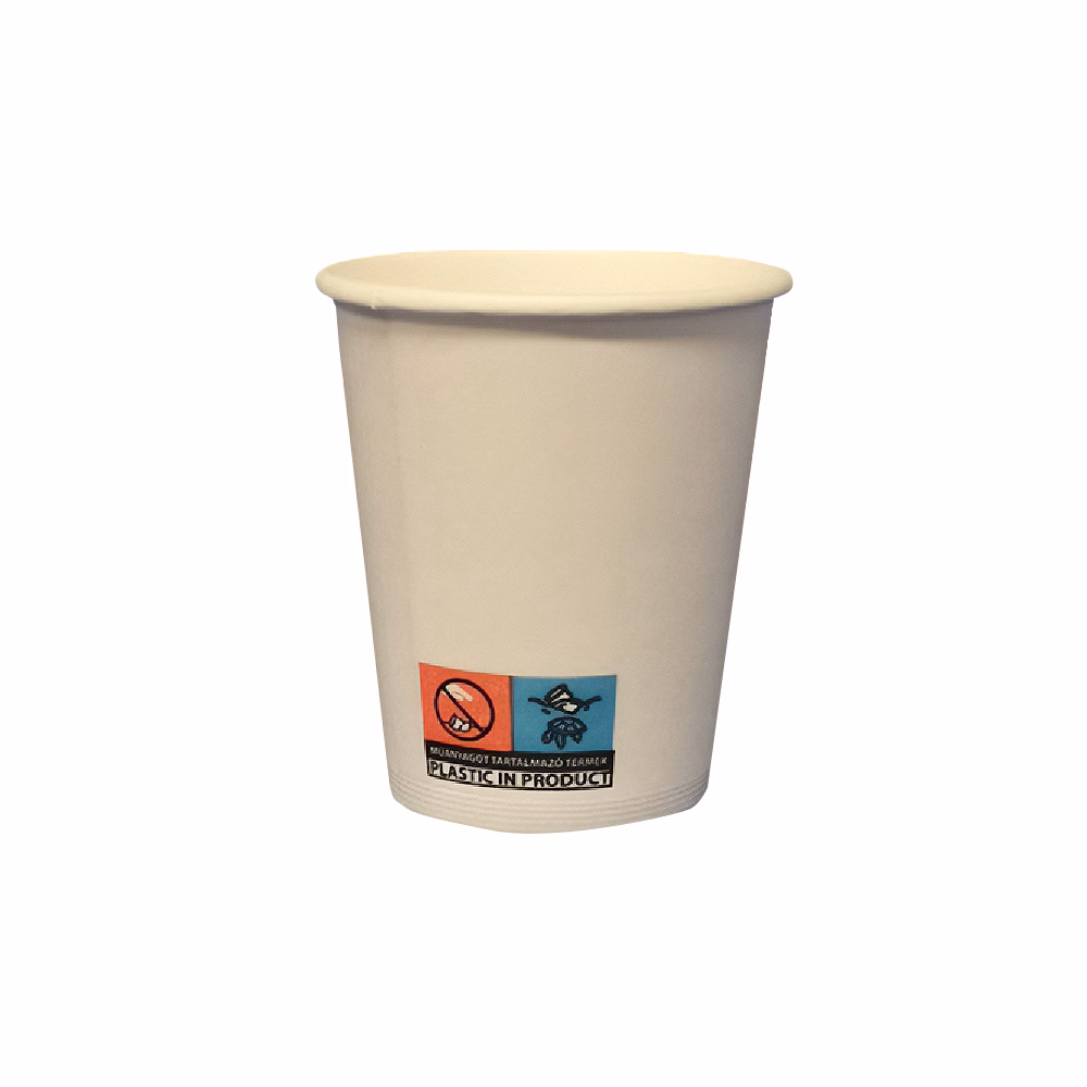 Pohár eldobható papír 1,8 dl fehér 70mm automatás 60 darabos