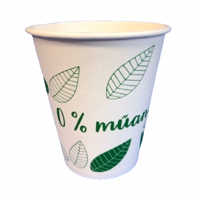 Pohár eldobható papír műanyagmentes 2 dl nyomott  50 darabos (12332,14595,14940)