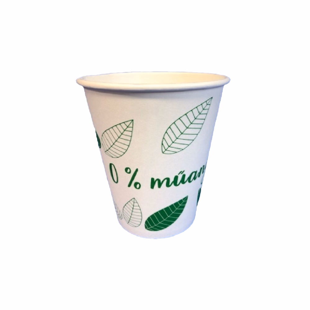 Pohár eldobható papír műanyagmentes 2 dl nyomott  50 darabos (12332,14595,14940)