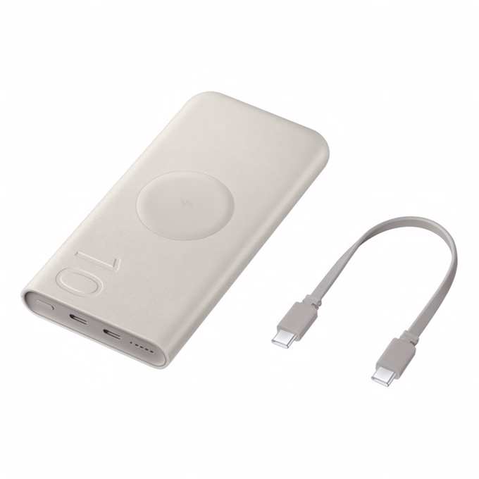 Powerbank SAMSUNG 25W vezeték nélküli PD QC 10000mAh bézs