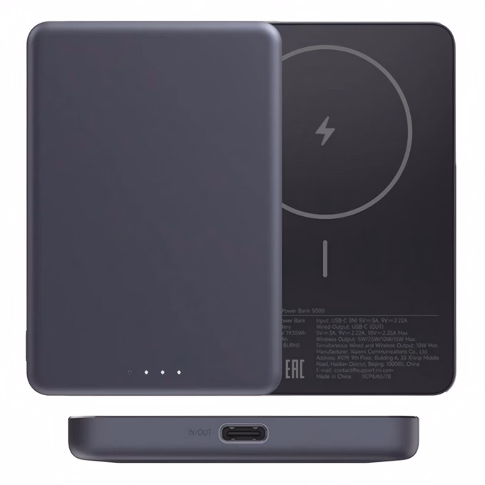 Powerbank XIAOMI 15W vezeték nélküli QC 5000mAh fekete