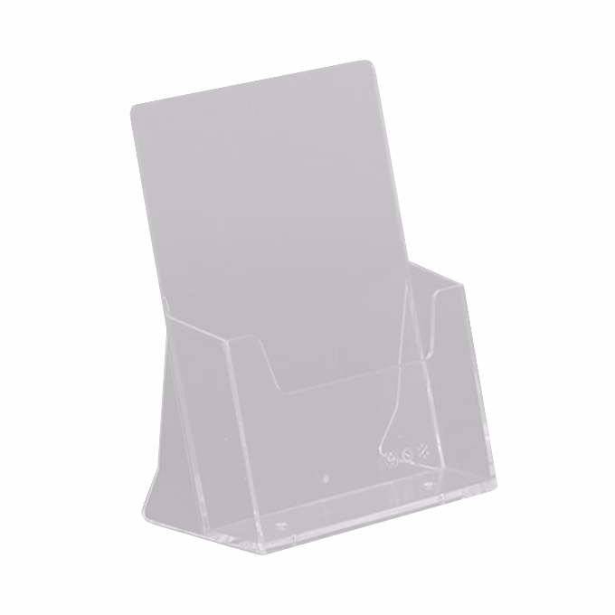 Prospektustartó A/5 asztali dőlt 1 rekeszes átlátszó
