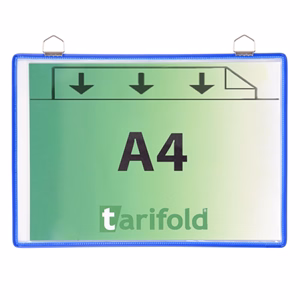 Prospektustartó DJOIS A/4 fekvő oldalt nyitott kék 5 darabos