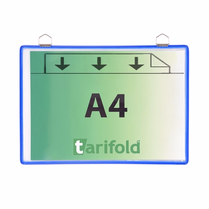 Prospektustartó DJOIS A/4 fekvő oldalt nyitott kék 5 darabos