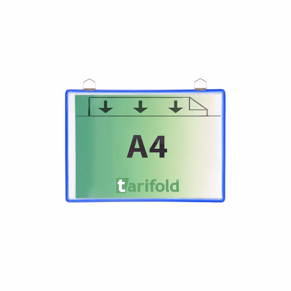 Prospektustartó DJOIS A/4 fekvő oldalt nyitott kék 5 darabos